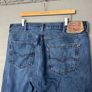 Levis 501 Original Fit Jeans Mens 40x32 Blue Medium Wash Straight Leg Button Fly